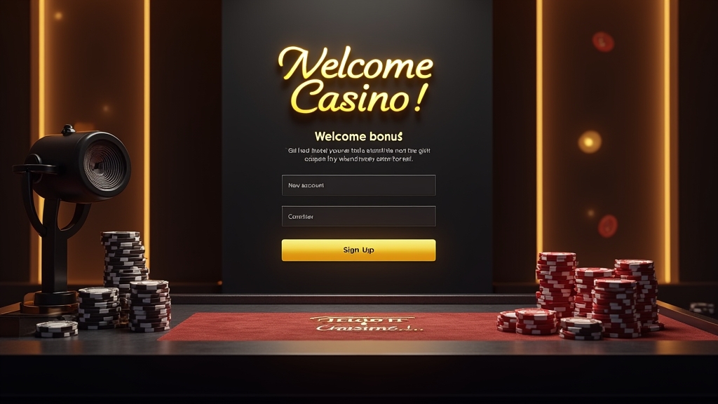Formulario de registro con bono de bienvenida y ambiente de casino